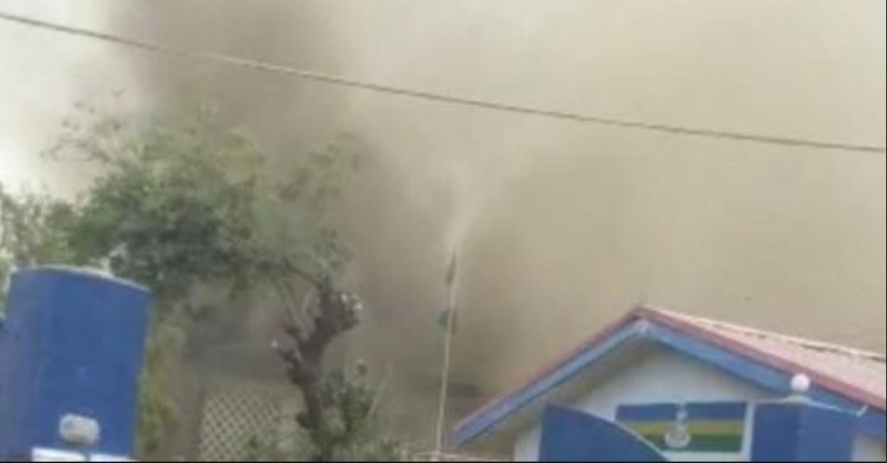 police station on fire